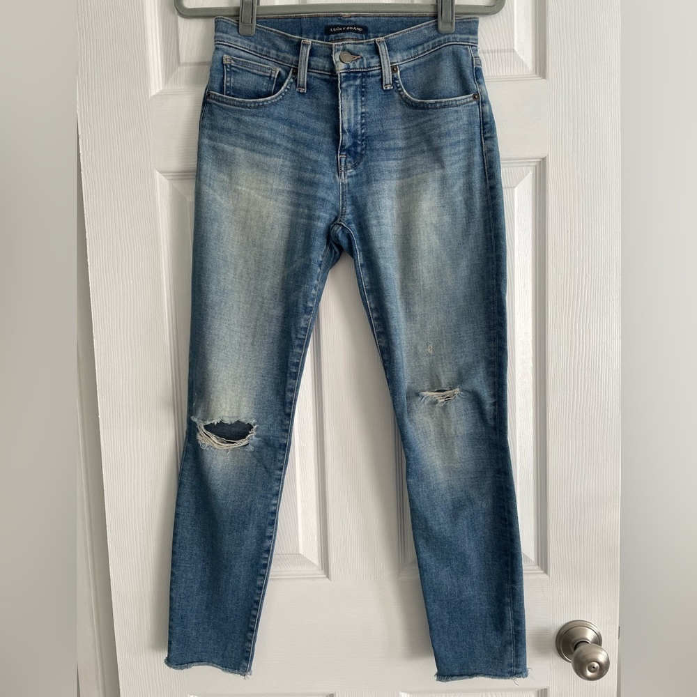 Lucky Ava skinny jeans mid rise raw hem 27P